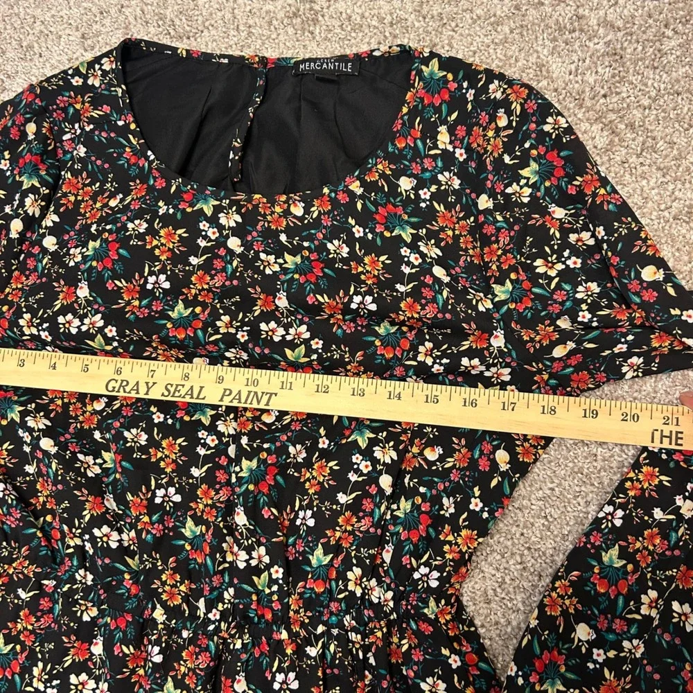 J.Crew Mercantile Floral Dress Women Size 8 Lined Long‎ Sleeve Preppy Business